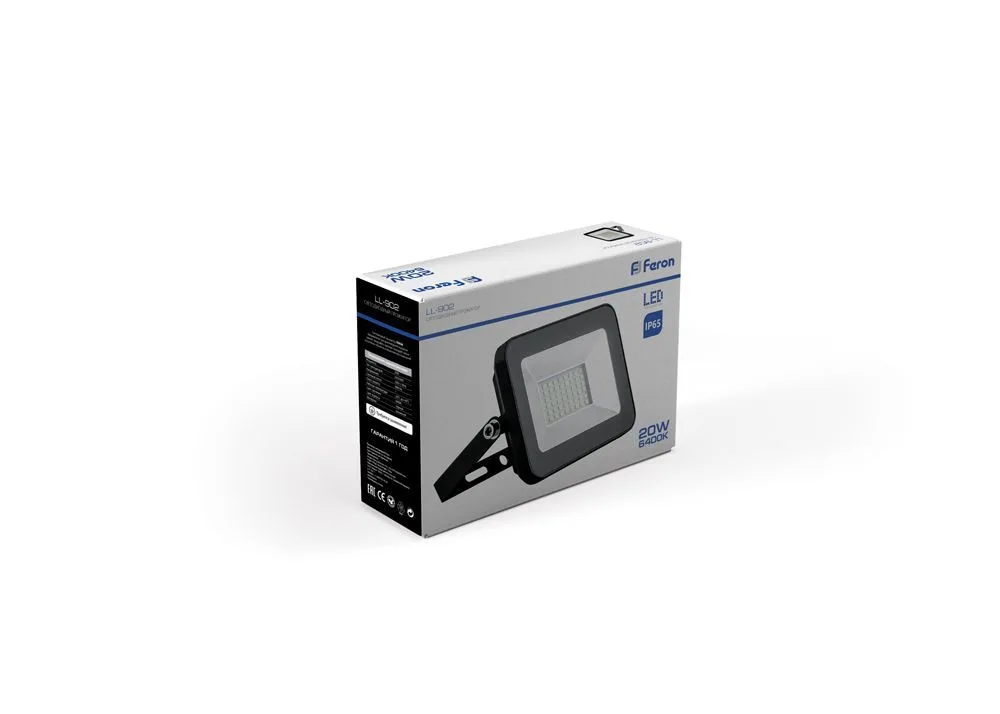 FERON Светодиодный прожектор LL-902 IP65 20W 6400K 32078 FERON Светодиодный прожектор LL-902 IP65 20W 6400K 32078
