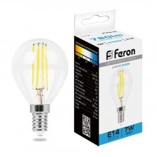 Лампа светодиодная FERON LB-52 Шарик E14 7W 230V 6400K 38221