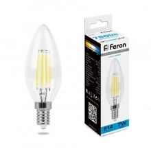 Лампа светодиодная FERON LB-66 Свеча E14 7W 230V 6400K 38227