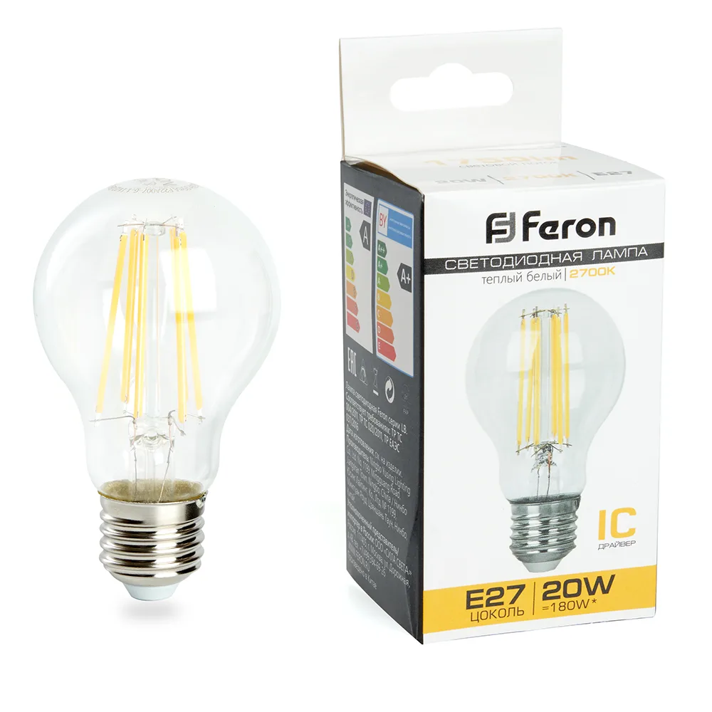 Лампа светодиодная FERON LB-620 Шар E27 20W 175-265V 2700K 38245