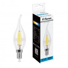 Лампа светодиодная FERON LB-74 Свеча на ветру E14 9W 230V 6400K 38235