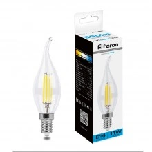 Лампа светодиодная FERON LB-714 Свеча на ветру E14 11W 230V 6400K 38237