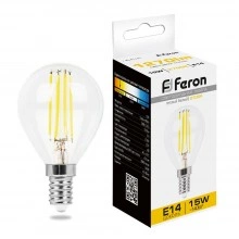 Лампа светодиодная FERON LB-515 Шарик E14 15W 230V 2700K 38249