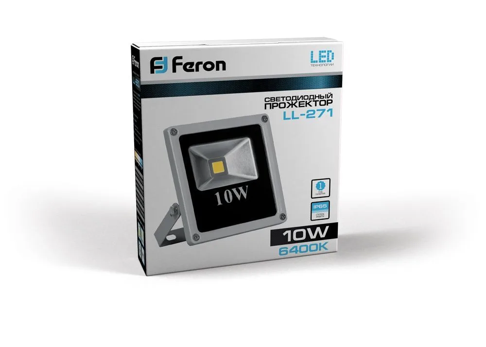 FERON Светодиодный прожектор LL-271 IP66 10W синий 12189 FERON Светодиодный прожектор LL-271 IP66 10W синий 12189