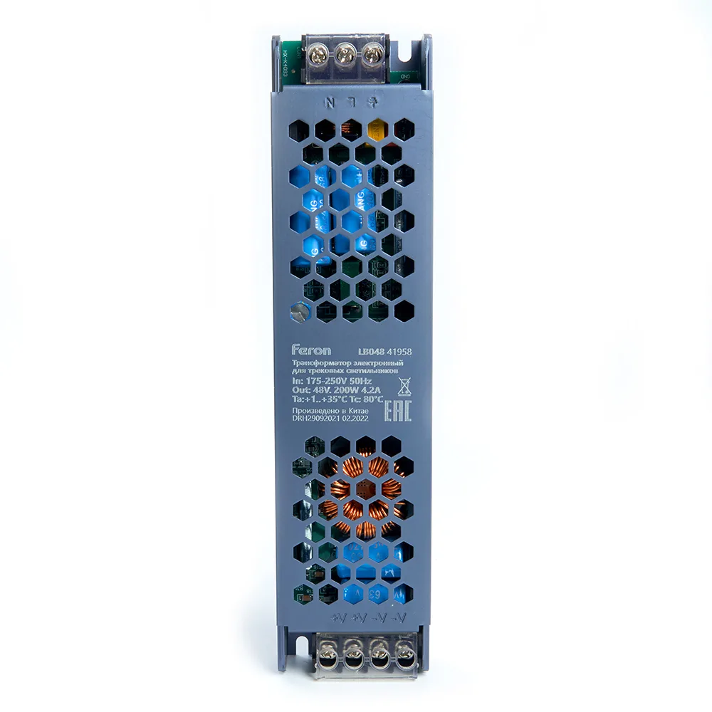 FERON Трансформатор электронный для трековых светильников 200W 48V (драйвер), LB048 Артикул 41958 FERON Трансформатор электронный для трековых светильников 200W 48V (драйвер), LB048 Артикул 41958