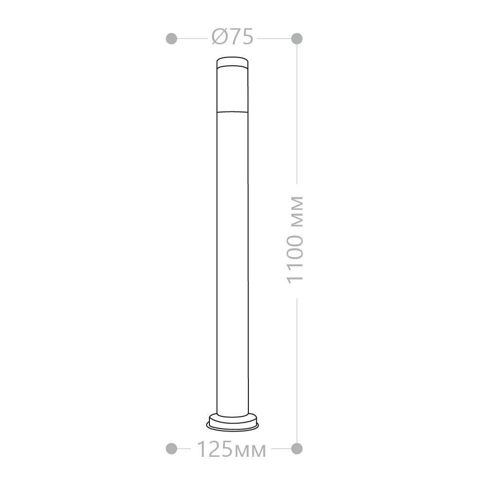 FERON Светильник садово-парковый DH022-1100, Техно столб, 18W E27 230V, серебро 11808 FERON Светильник садово-парковый DH022-1100, Техно столб, 18W E27 230V, серебро 11808