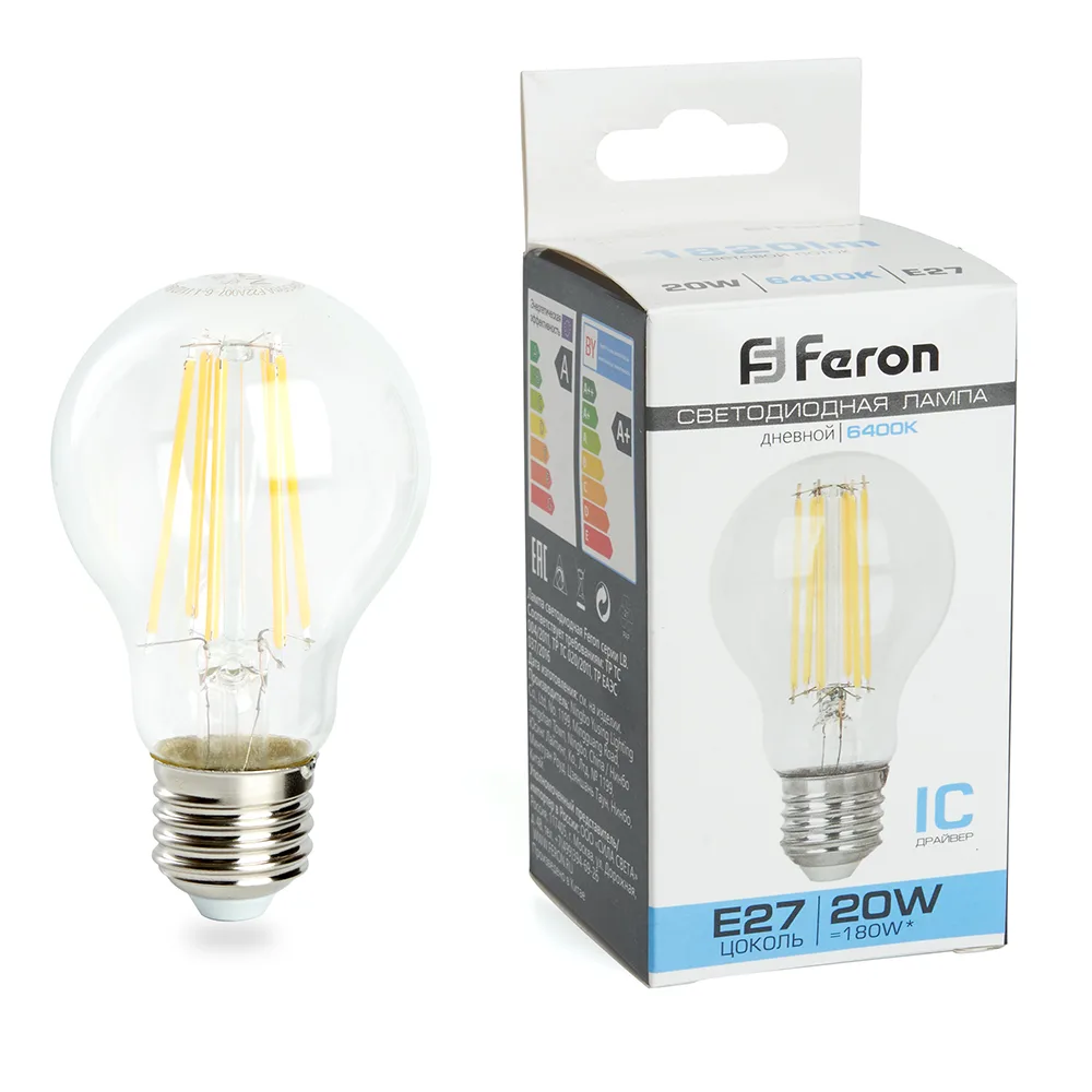 FERON Лампа светодиодная LB-620 Шар E27 20W 175-265V 6400K 48285 FERON Лампа светодиодная LB-620 Шар E27 20W 175-265V 6400K 48285