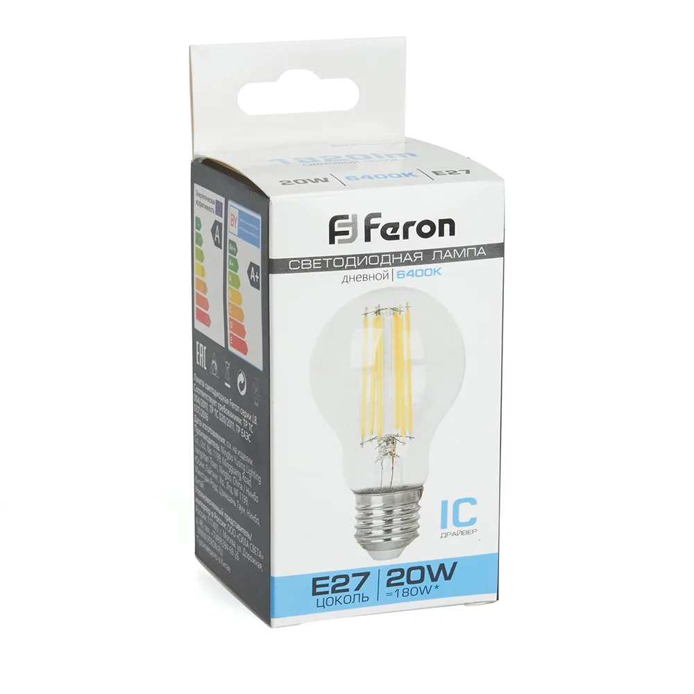 FERON Лампа светодиодная LB-620 Шар E27 20W 175-265V 6400K 48285 FERON Лампа светодиодная LB-620 Шар E27 20W 175-265V 6400K 48285