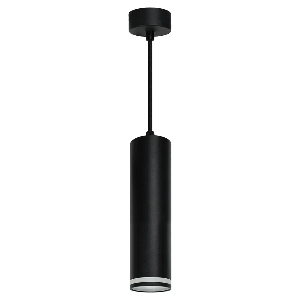 Светильник потолочный FERON ML1708 Barrel LUNA на подвесе  MR16 35W 230V, черный 55*280 48084