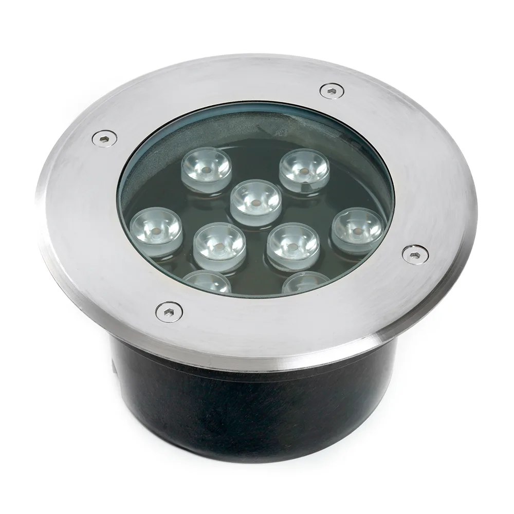FERON Светодиодный светильник тротуарный (грунтовый) SP2803,10W, AC/DC12V, низковольтный, 4000К, металлик, D160*H90mm, вн.диаметр: 110mm, IP67 48347 FERON Светодиодный светильник тротуарный (грунтовый) SP2803,10W, AC/DC12V, низковольтный, 4000К, металлик, D160*H90mm, вн.диаметр: 110mm, IP67 48347
