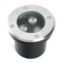Светодиодный светильник тротуарный (грунтовый) FERON SP2801, 3W, AC/DC12-24V, низковольтный, 4000К, черный,100*H80mm, вн.диаметр: 70mm, IP67 48345