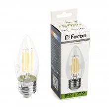 Лампа светодиодная FERON LB-66 Свеча E27 7W 230V 4000K 38271