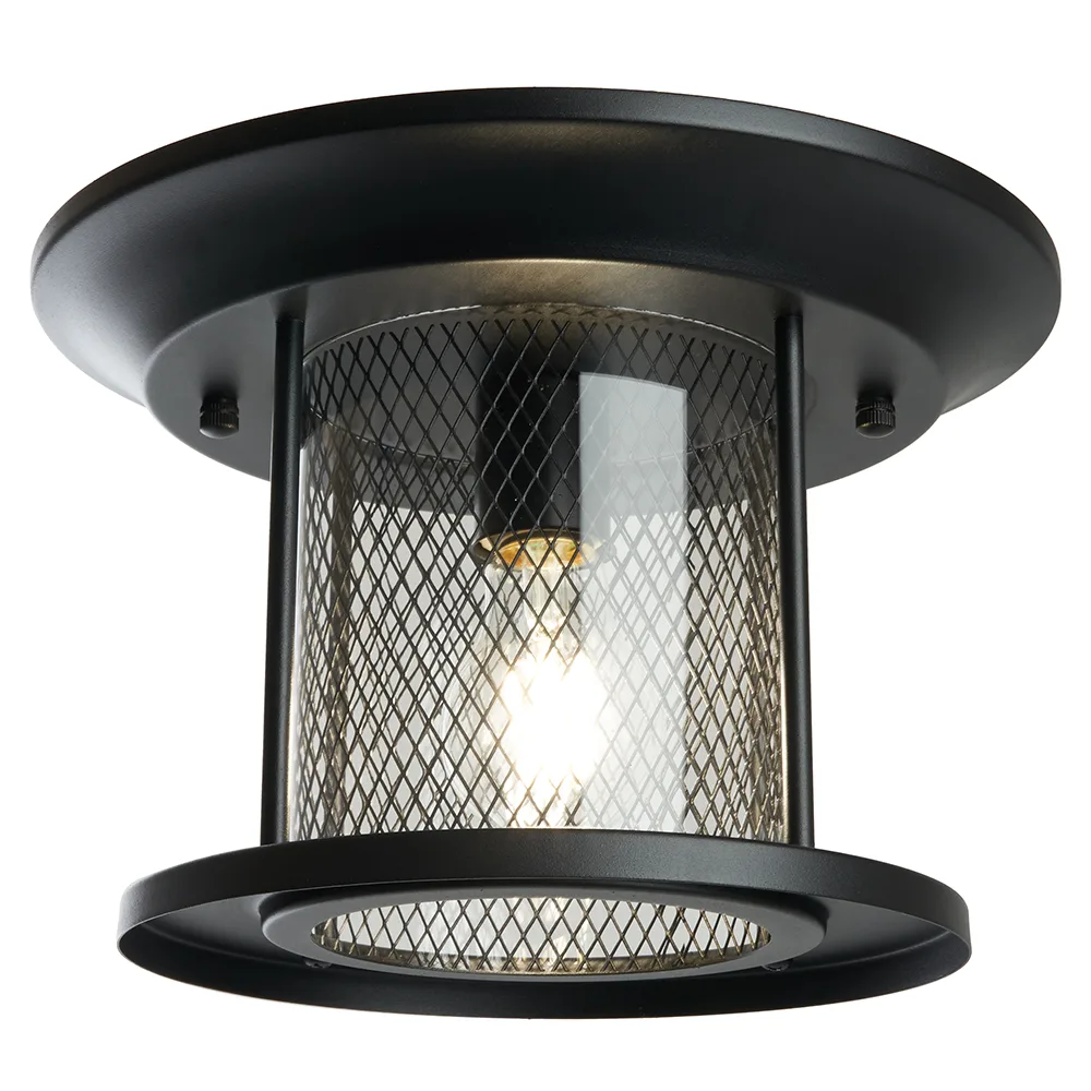Светильник садово-парковый FERON PL723 на потолок  60W E27 230V, черный 48387