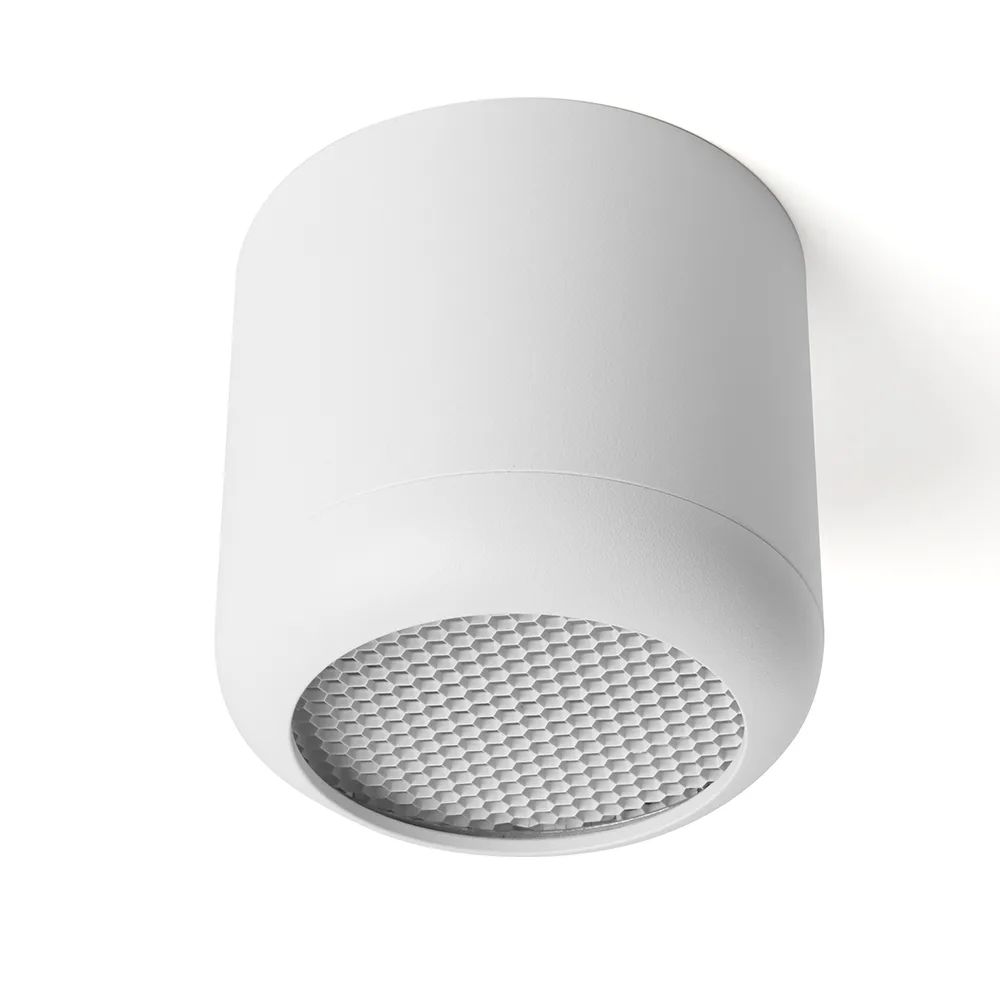 Светильник потолочный FERON HL365 Barrel ECHO 12W, 230V, GX53, белый, с антибликовой сеточкой 48401