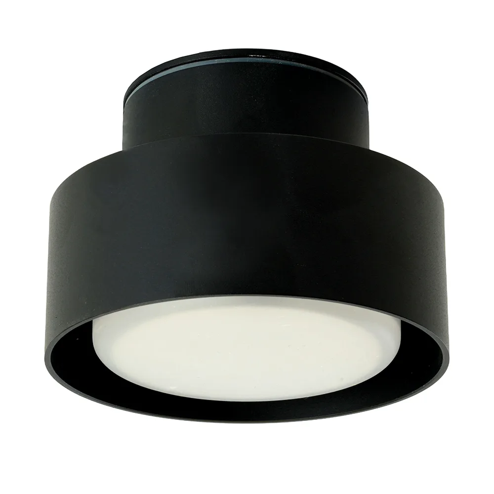 Светильник потолочный FERON HL367 Barrel AURA 12W, 230V, GX53, чёрный IP44 48406