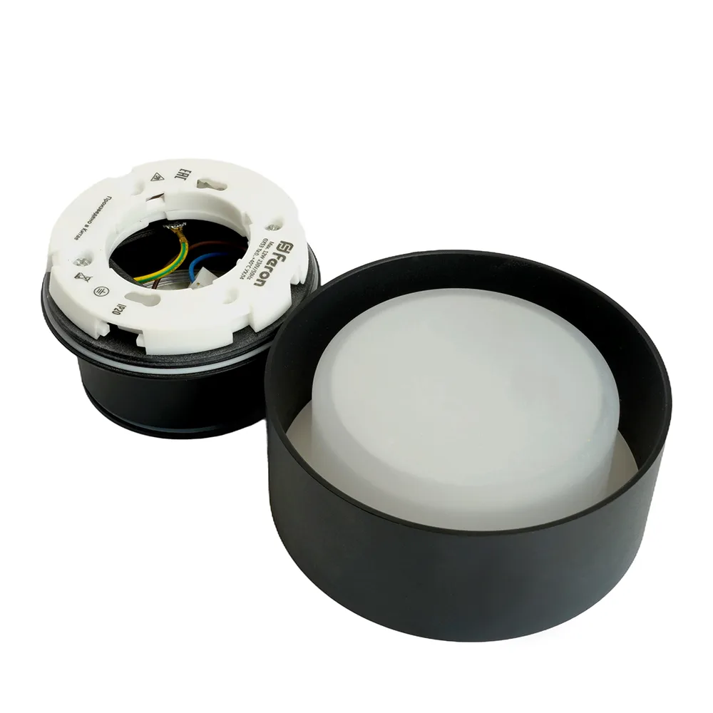 FERON Светильник потолочный HL367 Barrel AURA 12W, 230V, GX53, чёрный IP44 48406 FERON Светильник потолочный HL367 Barrel AURA 12W, 230V, GX53, чёрный IP44 48406