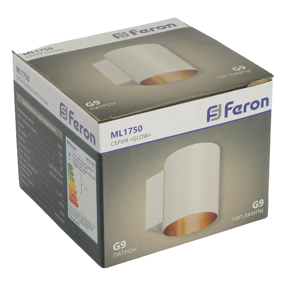 FERON Светильник настенный ML1750 Glow G9,15W, 230V белый + золото IP20 48434 FERON Светильник настенный ML1750 Glow G9,15W, 230V белый + золото IP20 48434
