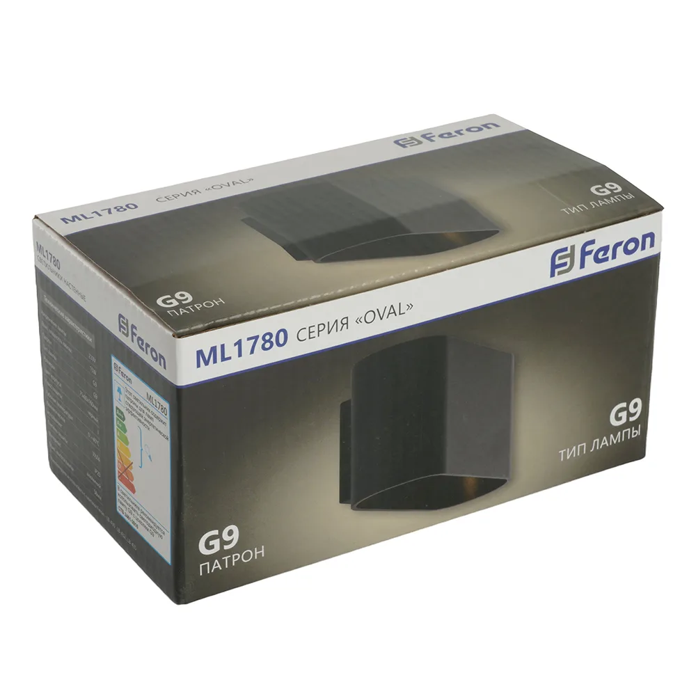 FERON Светильник настенный ML1780 Oval MR16 35W, 230V, G9,15W, чёрный IP20 48435 FERON Светильник настенный ML1780 Oval MR16 35W, 230V, G9,15W, чёрный IP20 48435