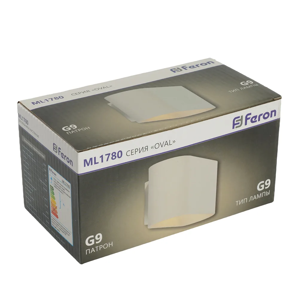 FERON Светильник настенный ML1780 Oval MR16 35W, 230V, G9,15W, белый IP20 48436 FERON Светильник настенный ML1780 Oval MR16 35W, 230V, G9,15W, белый IP20 48436