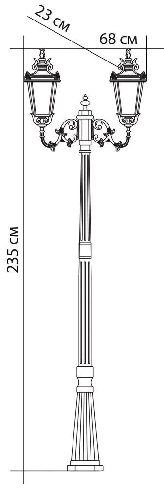 FERON Светильник садово-парковый PL4008 столб круглый 2*60W 230V E27, черный 11388 FERON Светильник садово-парковый PL4008 столб круглый 2*60W 230V E27, черный 11388