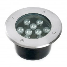 Светодиодный светильник тротуарный (грунтовый) FERON SP2803, 10W, AC/DC12V, низковольтный, 3000К, металлик, 160*H90mm, вн.диаметр: 110mm, IP67 48469