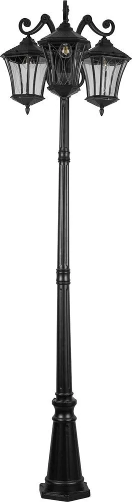 Светильник садово-парковый FERON PL4039 столб восьмигранный 3*60W 230V E27, черный 11420