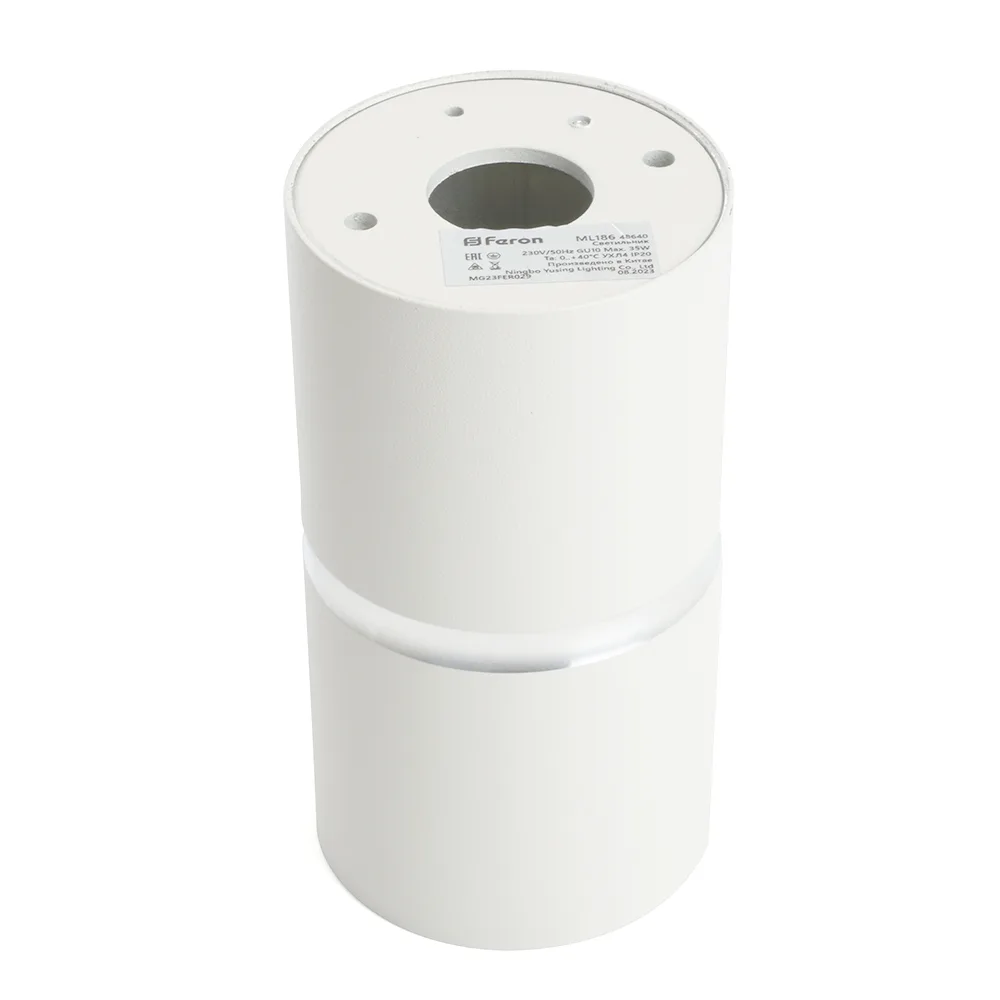FERON Светильник потолочный ML186 Barrel ZEN MR16 GU10 35W 230V, белый, хром 48640 FERON Светильник потолочный ML186 Barrel ZEN MR16 GU10 35W 230V, белый, хром 48640