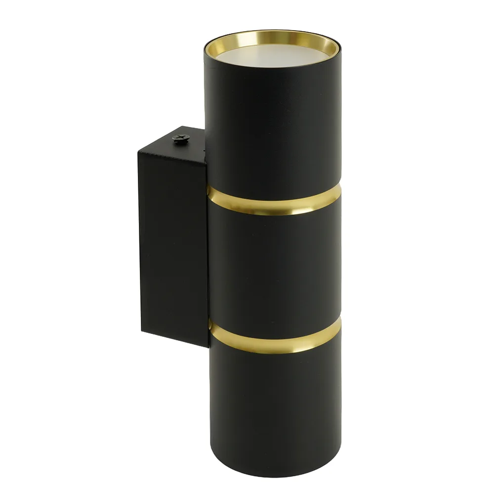 Светильник  настенный FERON ML1860 ZEN MR16 35W, 230V, 2*GU10, черный, золото IP20 48649