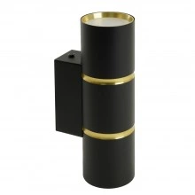Светильник  настенный FERON ML1860 ZEN MR16 35W, 230V, 2*GU10, черный, золото IP20 48649