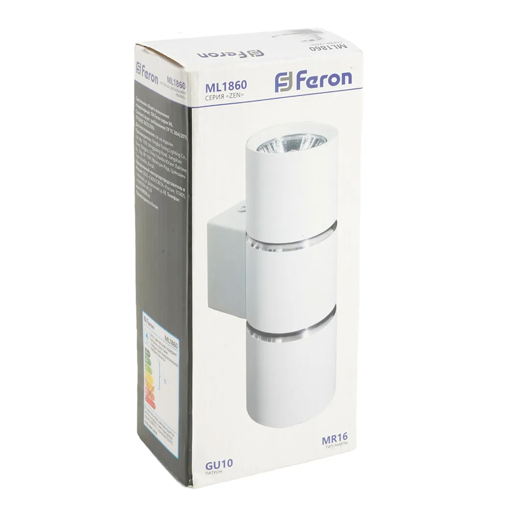 FERON Светильник настенный ML1860 ZEN MR16 35W, 230V, 2*GU10, белый, хром IP20 48650 FERON Светильник настенный ML1860 ZEN MR16 35W, 230V, 2*GU10, белый, хром IP20 48650