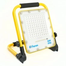 Светодиодный прожектор FERON LL-951 переносной с зарядным устройством IP66 50W 6400K артикул 48676