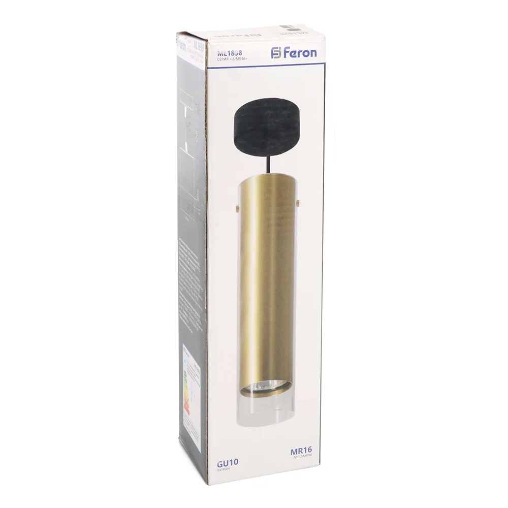 FERON Светильник потолочный ML1898 Barrel LUMINA levitation на подвесе MR16 35W 230V, золото, черный, 55*200 48747 FERON Светильник потолочный ML1898 Barrel LUMINA levitation на подвесе MR16 35W 230V, золото, черный, 55*200 48747
