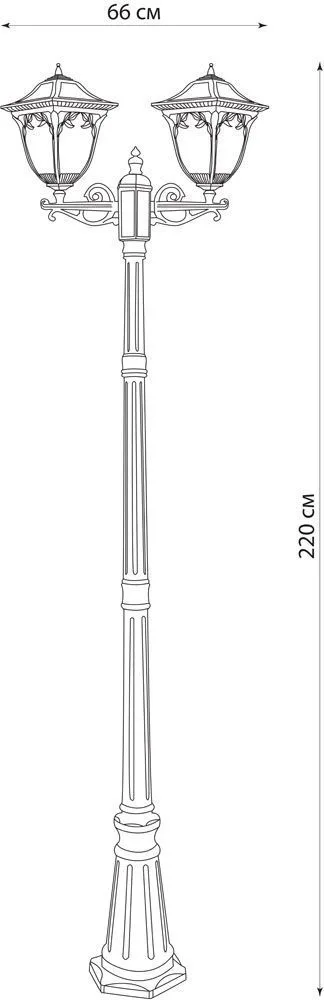 FERON Светильник садово-парковый PL4088 столб четырехгранный 2*100W E27 230V, черное золото 11494 FERON Светильник садово-парковый PL4088 столб четырехгранный 2*100W E27 230V, черное золото 11494