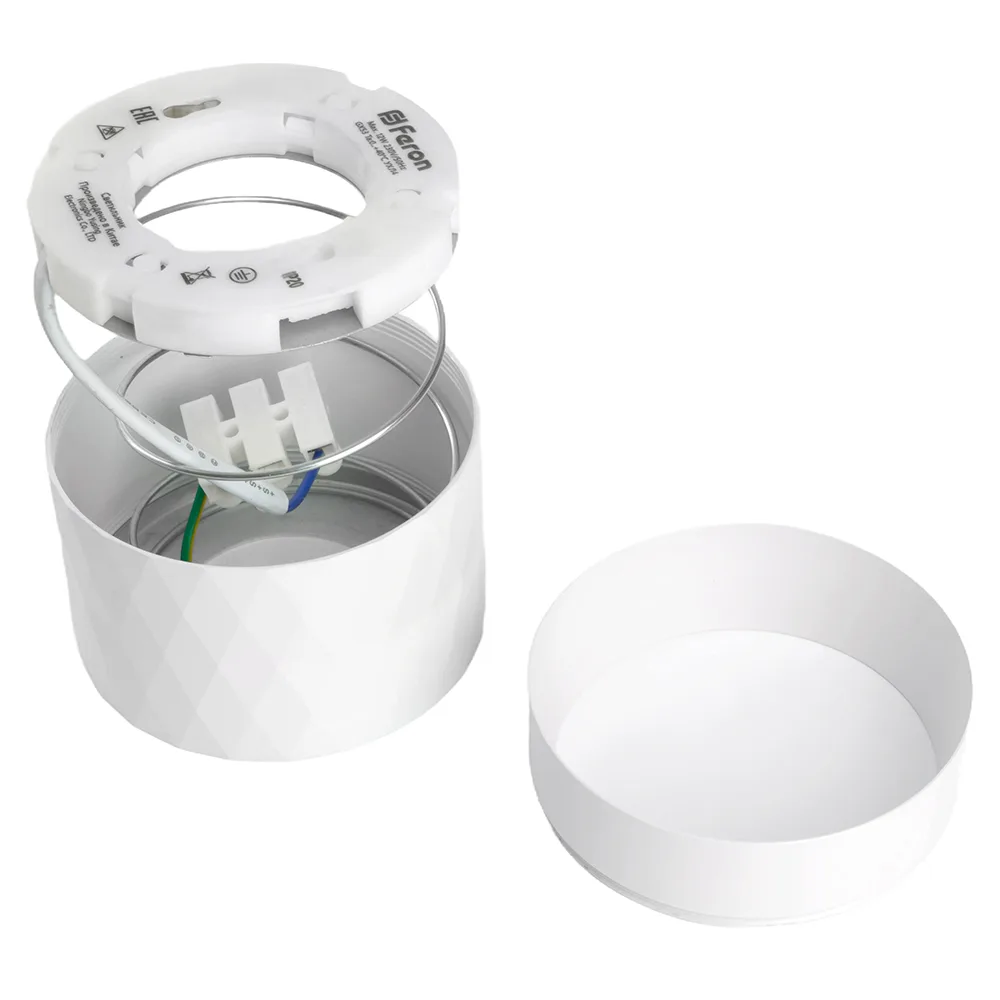 FERON Светильник потолочный HL388 Barrel PRISM GX53 12W 230V, белый 48803 FERON Светильник потолочный HL388 Barrel PRISM GX53 12W 230V, белый 48803