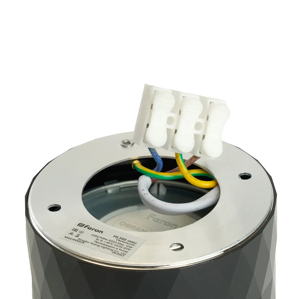 FERON Светильник потолочный HL388 Barrel PRISM GX53 12W 230V, черный 48802 FERON Светильник потолочный HL388 Barrel PRISM GX53 12W 230V, черный 48802