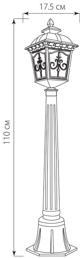 FERON Светильник садово-парковый PL4096 столб четырехгранный 60W E27 230V, черное золото 11523 FERON Светильник садово-парковый PL4096 столб четырехгранный 60W E27 230V, черное золото 11523