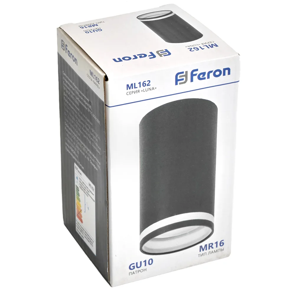 FERON Светильник потолочный ML162 Barrel LUNA MR16 GU10 35W 230V, черный 48814 FERON Светильник потолочный ML162 Barrel LUNA MR16 GU10 35W 230V, черный 48814