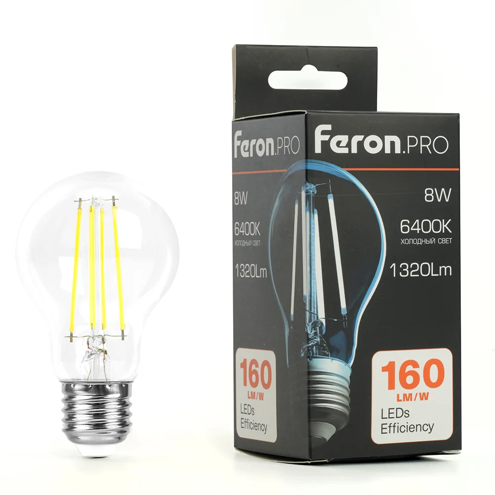 FERON Лампа светодиодная Feron.PRO LB-1108 Шар E27 1320LM 8W 175-265V 6400K 48894 FERON Лампа светодиодная Feron.PRO LB-1108 Шар E27 1320LM 8W 175-265V 6400K 48894