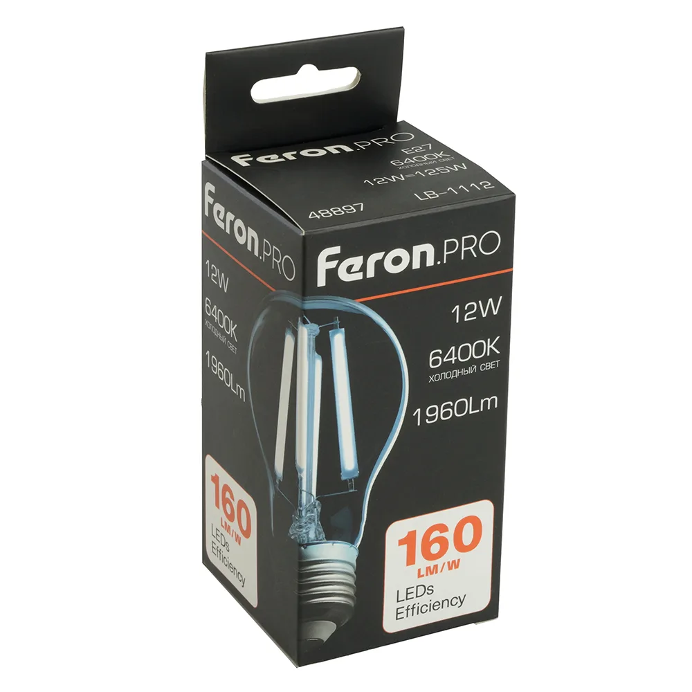 FERON Лампа светодиодная Feron.PRO LB-1112 Шар E27 1960LM 12W 175-265V 6400K 48897 FERON Лампа светодиодная Feron.PRO LB-1112 Шар E27 1960LM 12W 175-265V 6400K 48897