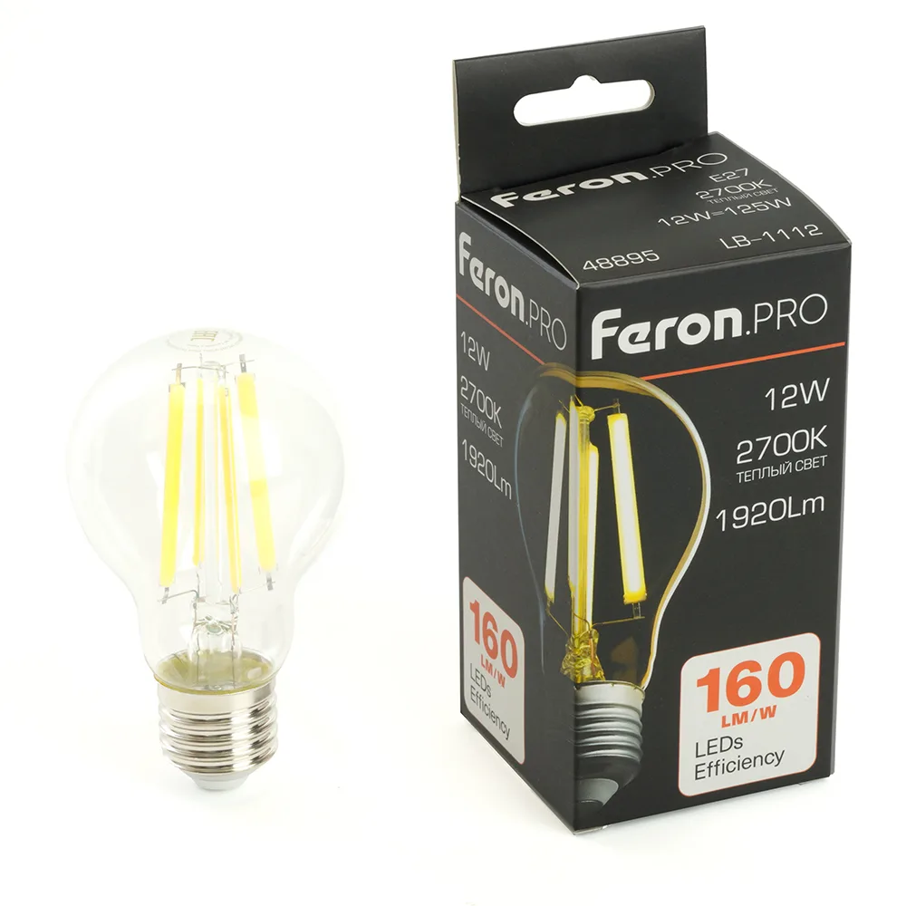 Лампа светодиодная FERON.PRO LB-1112 Шар E27 1920LM 12W 175-265V 2700K 48895