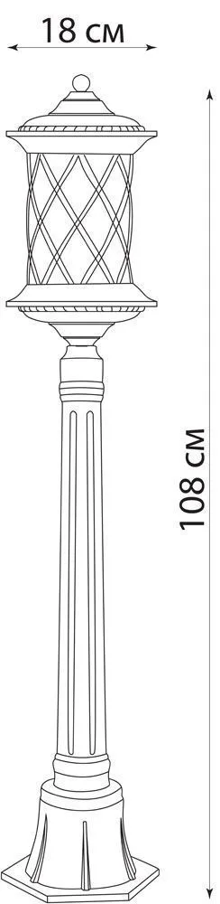 FERON Светильник садово-парковый PL5026 столб круглый 60W 230V E27, черное золото 11509 FERON Светильник садово-парковый PL5026 столб круглый 60W 230V E27, черное золото 11509