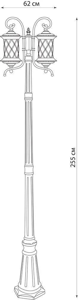 FERON Светильник садово-парковый PL5038 столб круглый 2*100W 230V E27, черное золото 11517 FERON Светильник садово-парковый PL5038 столб круглый 2*100W 230V E27, черное золото 11517