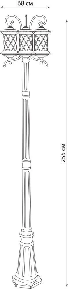 FERON Светильник садово-парковый PL5039 столб круглый 3*100W 230V E27, черное золото 11518 FERON Светильник садово-парковый PL5039 столб круглый 3*100W 230V E27, черное золото 11518