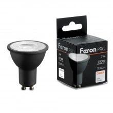 Лампа светодиодная FERON.PRO LB-1607 GU10 7W 175-265V 2700K  в черном корпусе 48954