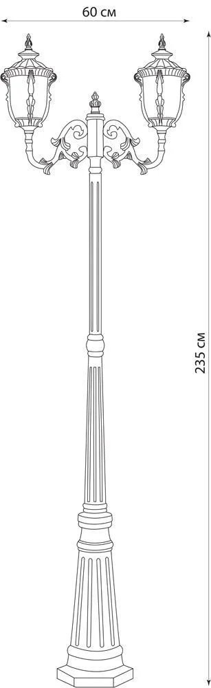 FERON Светильник садово-парковый PL5018 столб круглый 2*100W 230V E27, темно-коричневое золото 11505 FERON Светильник садово-парковый PL5018 столб круглый 2*100W 230V E27, темно-коричневое золото 11505