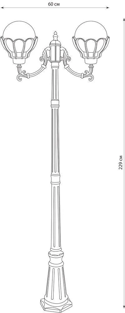 FERON Светильник садово-парковый PL5048 столб 2*60W E27 230V, черное золото 11551 FERON Светильник садово-парковый PL5048 столб 2*60W E27 230V, черное золото 11551