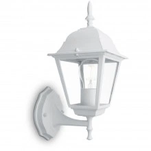 Светильник садово-парковый FERON 4101/PL4101 четырехгранный на стену вверх 60W E27 230V, белый 11013