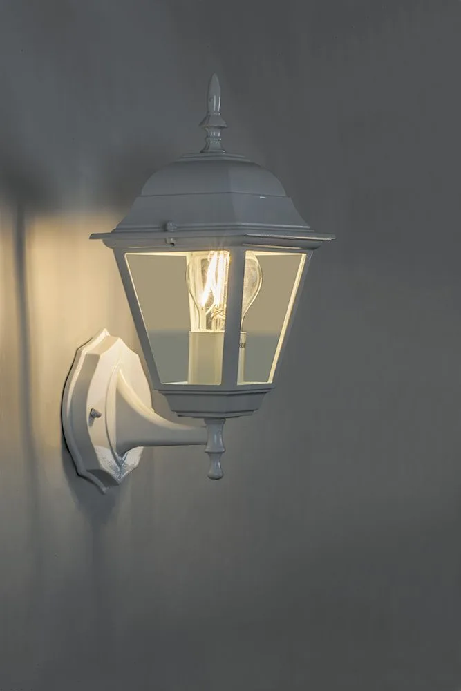 FERON Светильник садово-парковый 4101/PL4101 четырехгранный на стену вверх 60W E27 230V, белый 11013 FERON Светильник садово-парковый 4101/PL4101 четырехгранный на стену вверх 60W E27 230V, белый 11013