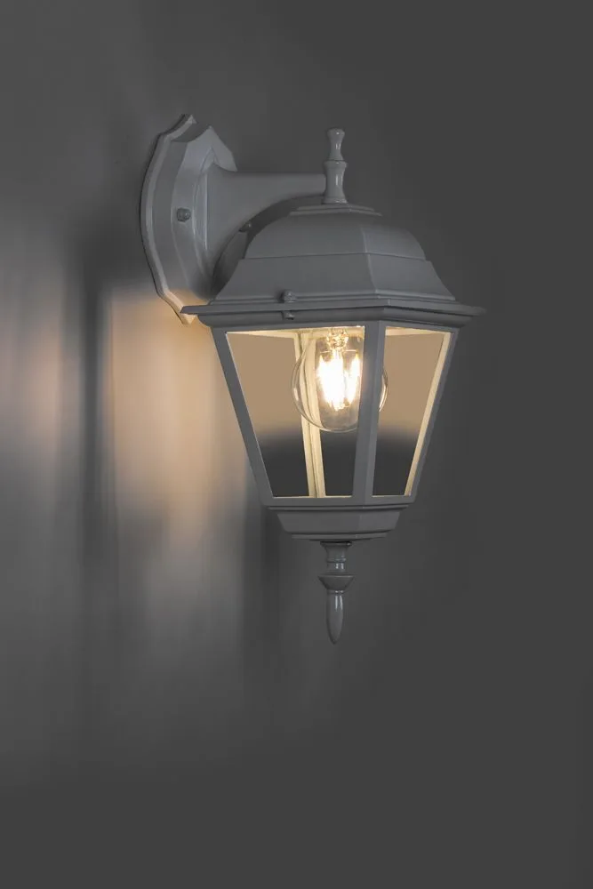 Светильник садово-парковый FERON 4102/PL4102 четырехгранный на стену вниз 60W E27 230V, белый 11015