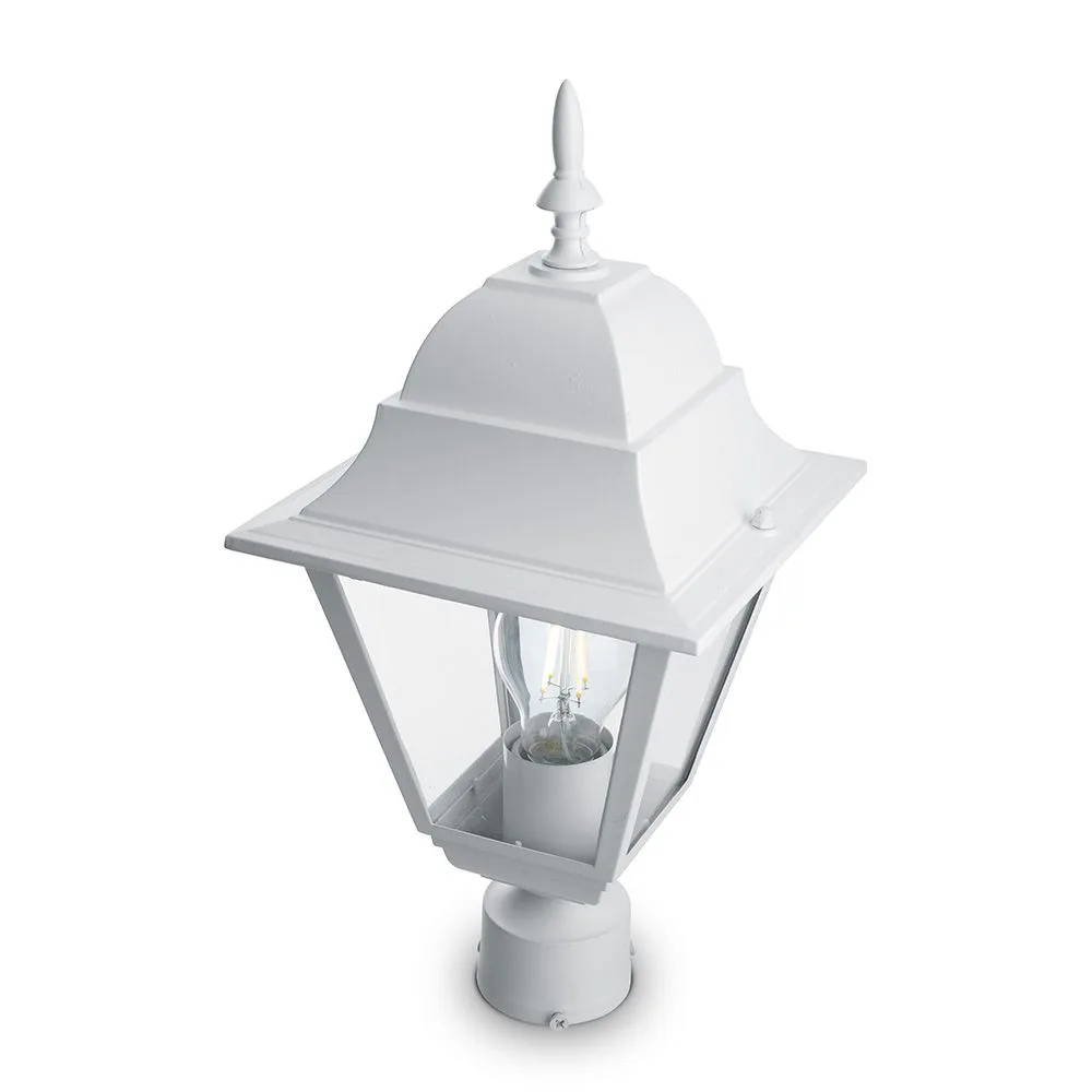 Светильник садово-парковый FERON 4103/PL4103 четырехгранный на столб 60W E27 230V, белый 11017